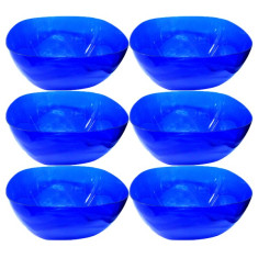 6 x Bol patrat 4L din plastic albastru, 6 x 4L