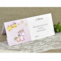 Card plic botez unicorn 7611 foto