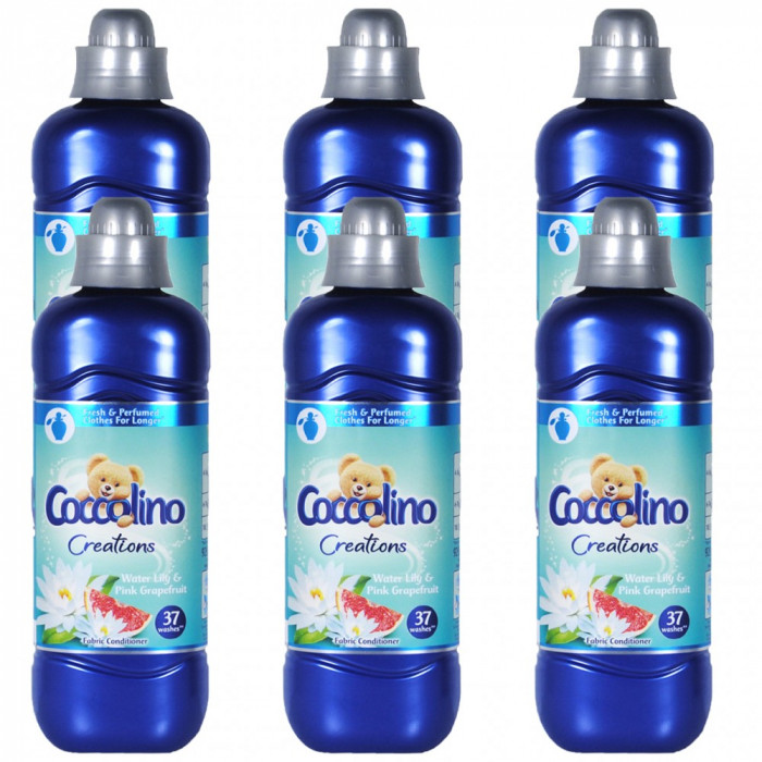 6 x Balsam de rufe Coccolino Creations Nufar si Grapefruit roz, 6 x 950ml