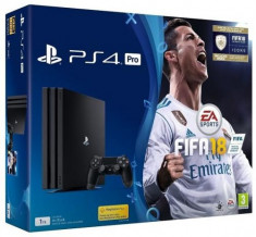 Consola SONY PlayStation 4 PRO (PS4 PRO) 1TB, negru + FIFA 18 foto