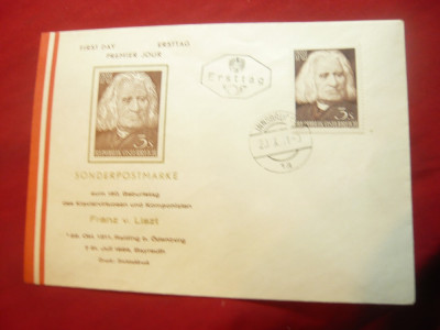 Plic FDC - Personalitati- Compozitorul Fr. Liszt 1961 Austria foto