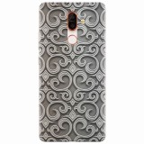 Husa silicon pentru Nokia 7 Plus, Baroque Silver Pattern