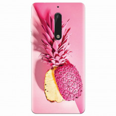 Husa silicon pentru Nokia 5, Pink Pineapple