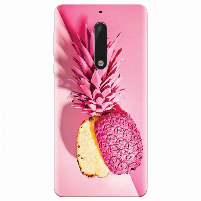 Husa silicon pentru Nokia 5, Pink Pineapple