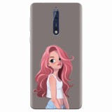 Husa silicon pentru Nokia 8, Cute Girl