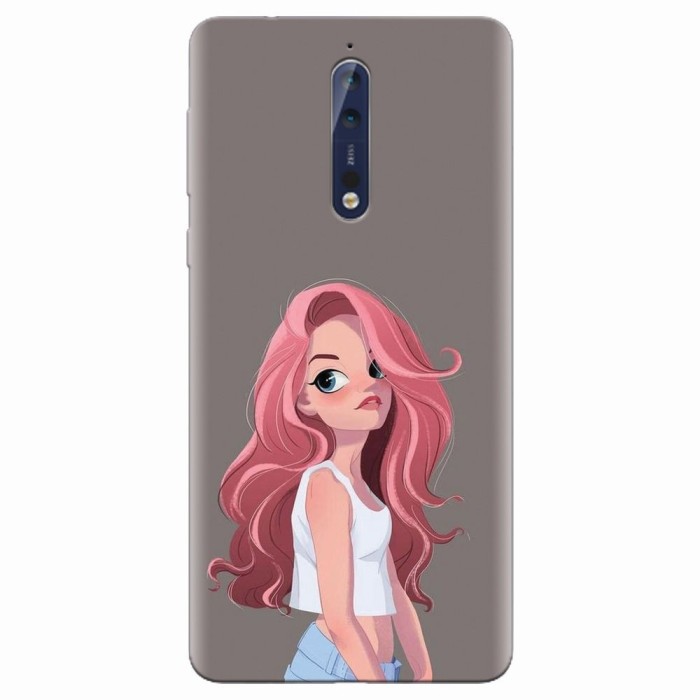 Husa silicon pentru Nokia 8, Cute Girl