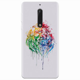 Husa silicon pentru Nokia 5, Paint Illustration Lion Head