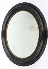 Oglinda Neagra Ovala Veche Biedermeier - circa 1850 - 1860 foto