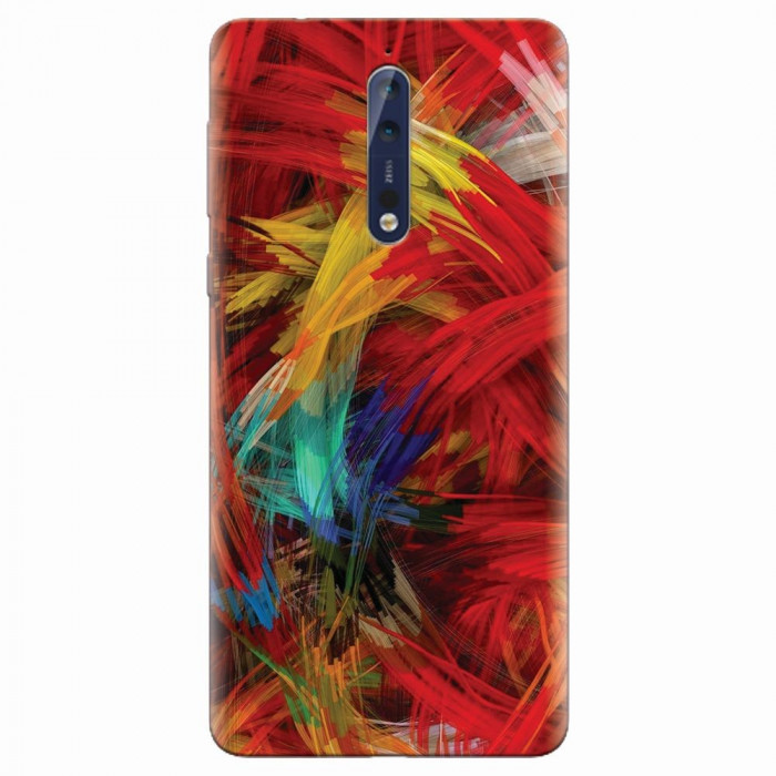 Husa silicon pentru Nokia 8, Colorful Digital Painting Strokes