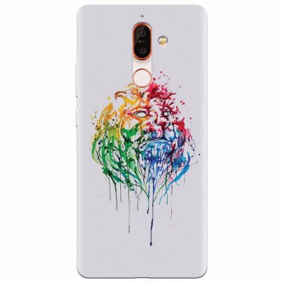 Husa silicon pentru Nokia 7 Plus, Paint Illustration Lion Head foto