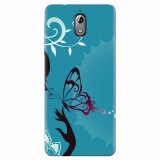 Husa silicon pentru Nokia 3.1, Blue Butterfly