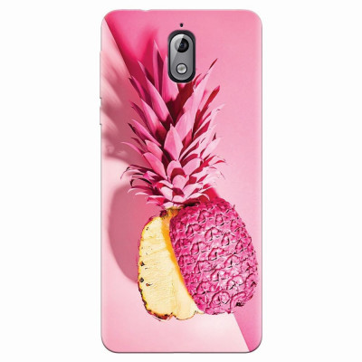 Husa silicon pentru Nokia 3.1, Pink Pineapple foto