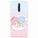 Husa silicon pentru Nokia 8, Little Twins On Cloud