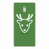 Husa silicon pentru Nokia 3, Minimal Reindeer Illustration Green