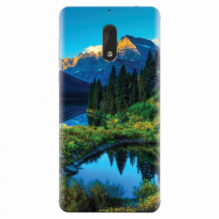 Husa silicon pentru Nokia 6, HDR Mountains Lake
