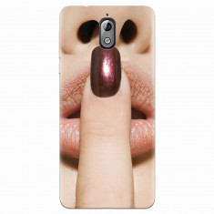 Husa silicon pentru Nokia 3.1, Finger Purple Nailpolish Girl Lips
