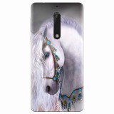 Husa silicon pentru Nokia 5, White Horse
