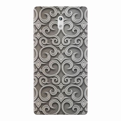 Husa silicon pentru Nokia 3, Baroque Silver Pattern foto