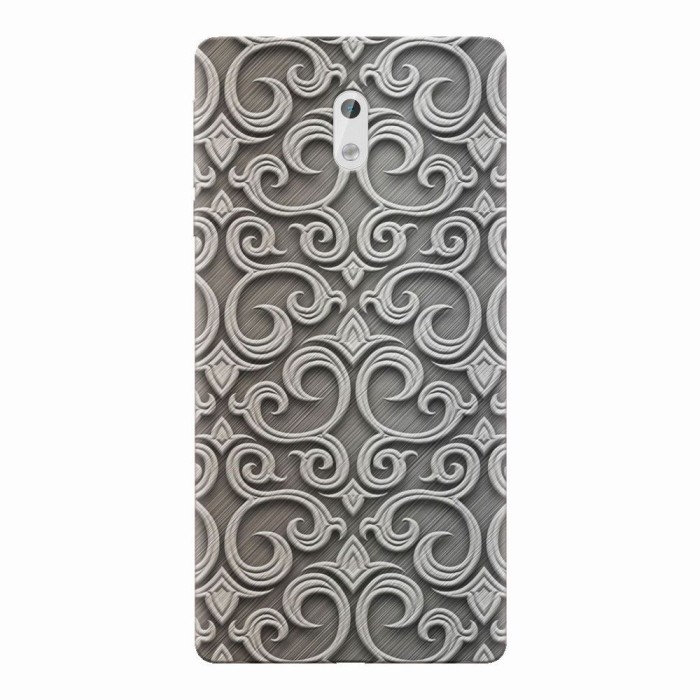 Husa silicon pentru Nokia 3, Baroque Silver Pattern