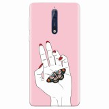 Husa silicon pentru Nokia 8, Butterfly In Hand