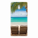 Husa silicon pentru Nokia 3, Beach Chairs Palm Tree Seaside