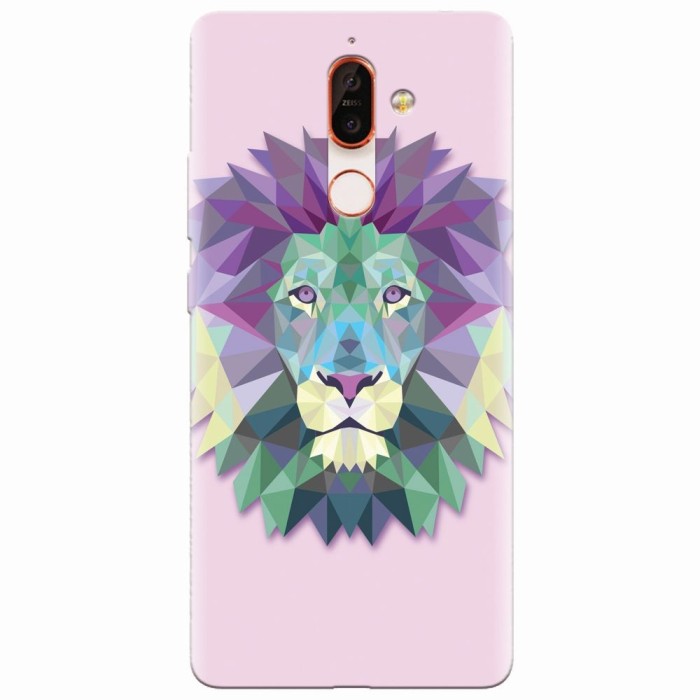 Husa silicon pentru Nokia 7 Plus, Polygon Lion