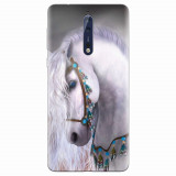 Husa silicon pentru Nokia 8, White Horse