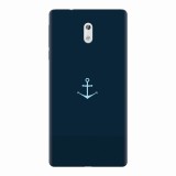 Husa silicon pentru Nokia 3, Blue Navy Anchor Illustration Flat