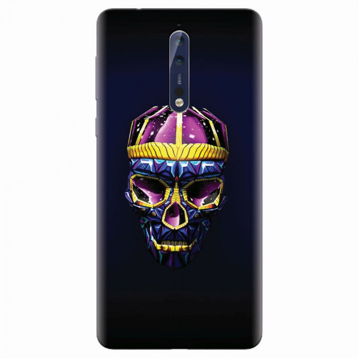 Husa silicon pentru Nokia 8, Colorfull Skull