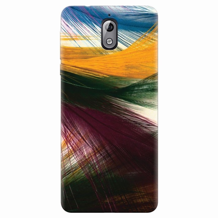 Husa silicon pentru Nokia 3.1, Colorful Peacock Feathers
