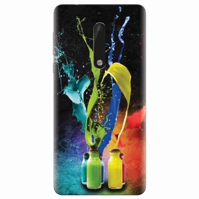 Husa silicon pentru Nokia 5, Abstract Color Bottles Splash foto