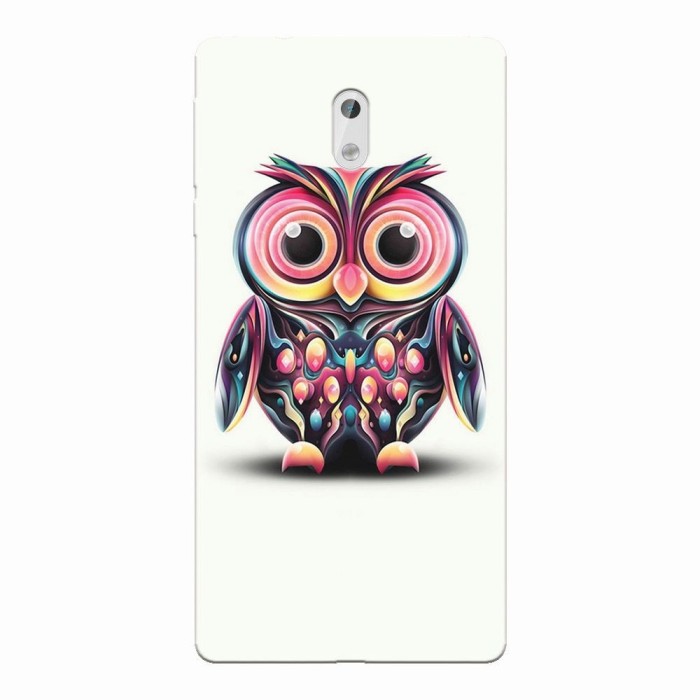 Husa silicon pentru Nokia 3, Colorful Owl Illustration