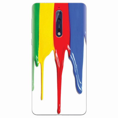 Husa silicon pentru Nokia 8, Dripping Colorful Paint foto