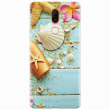 Husa silicon pentru Nokia 7 Plus, Blue Wood Seashells Sea Star