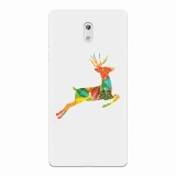 Husa silicon pentru Nokia 3, Colorful Reindeer Jump Illustration