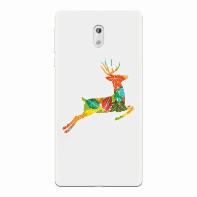 Husa silicon pentru Nokia 3, Colorful Reindeer Jump Illustration foto