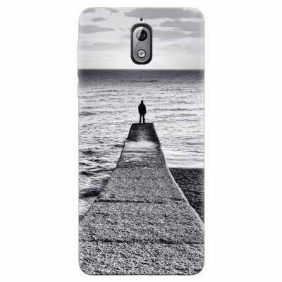 Husa silicon pentru Nokia 3.1, Abstract Dock Man Grey foto