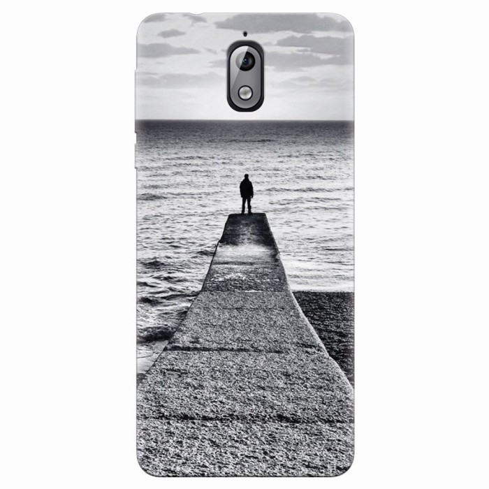 Husa silicon pentru Nokia 3.1, Abstract Dock Man Grey