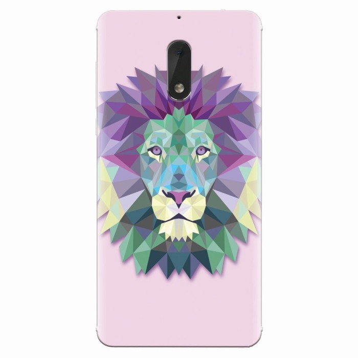 Husa silicon pentru Nokia 6, Polygon Lion