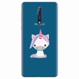 Husa silicon pentru Nokia 8, Horn To Be Wild Cute Unicorn