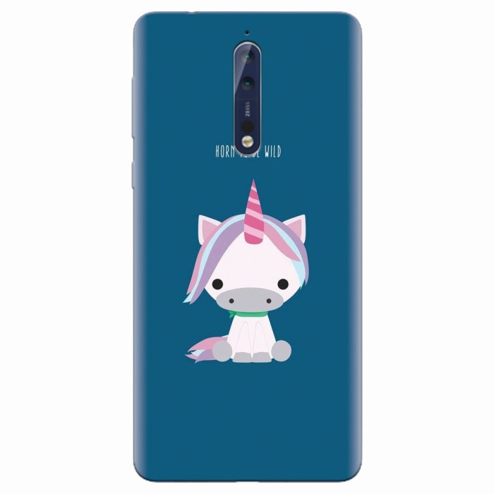 Husa silicon pentru Nokia 8, Horn To Be Wild Cute Unicorn Husa silicon pentru Nokia 8, Horn To Be Wild Cute Unicorn