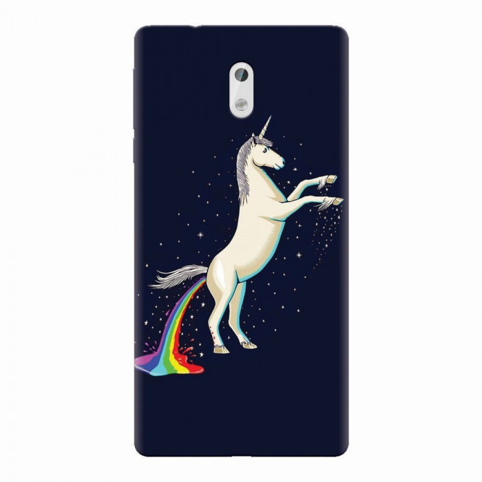 Husa silicon pentru Nokia 3, Unicorn Shitting Rainbows