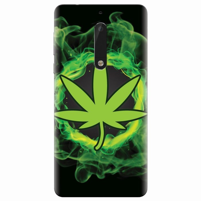 Husa silicon pentru Nokia 5, GreenFlames