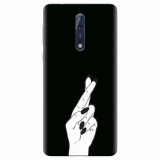 Husa silicon pentru Nokia 8, Finger Cross