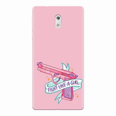 Husa silicon pentru Nokia 3, Fight Like A Girl foto