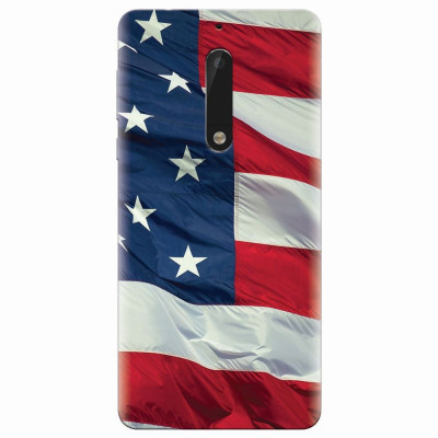 Husa silicon pentru Nokia 5, American Flag Illustration foto