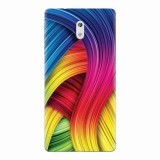 Husa silicon pentru Nokia 3, Curly Colorful Rainbow Lines Illustration