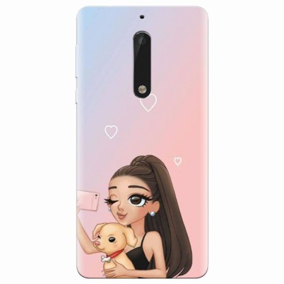 Husa silicon pentru Nokia 5, Selfie With Sweet Dog foto