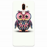 Husa silicon pentru Nokia 7 Plus, Colorful Owl Illustration