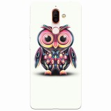 Husa silicon pentru Nokia 7 Plus, Colorful Owl Illustration